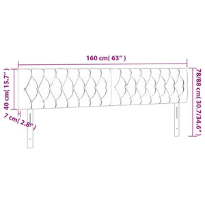 vidaXL LED Headboard Light Gray 160x7x78/88 cm Velvet