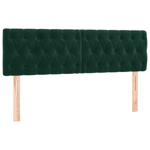 vidaXL LED Headboard Dark Green 160x7x78/88 cm Velvet