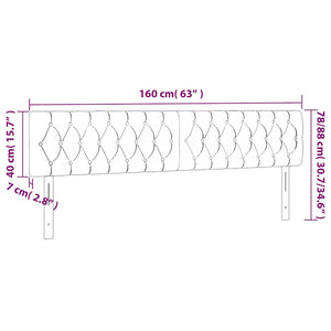 vidaXL LED Headboard Dark Blue 160x7x78/88 cm Velvet