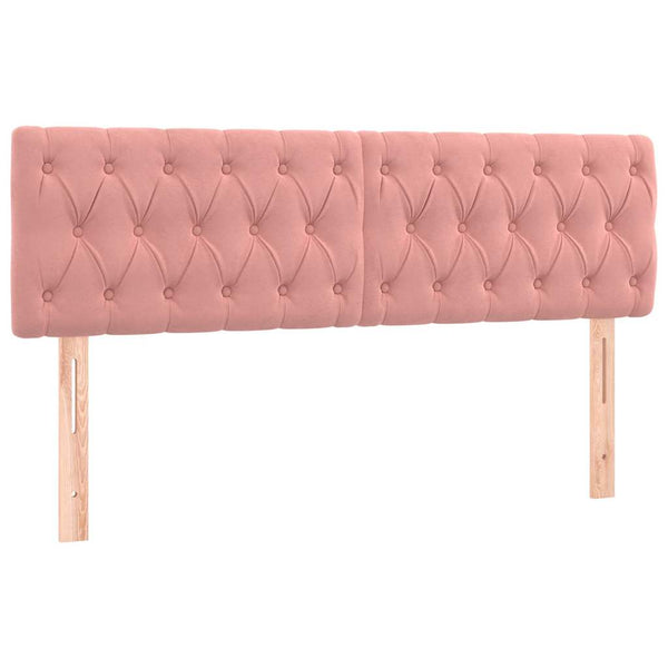 vidaXL LED Headboard Pink 160x7x78/88 cm Velvet