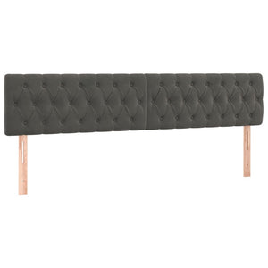 vidaXL LED Headboard Dark Grey 180x7x78/88 cm Velvet