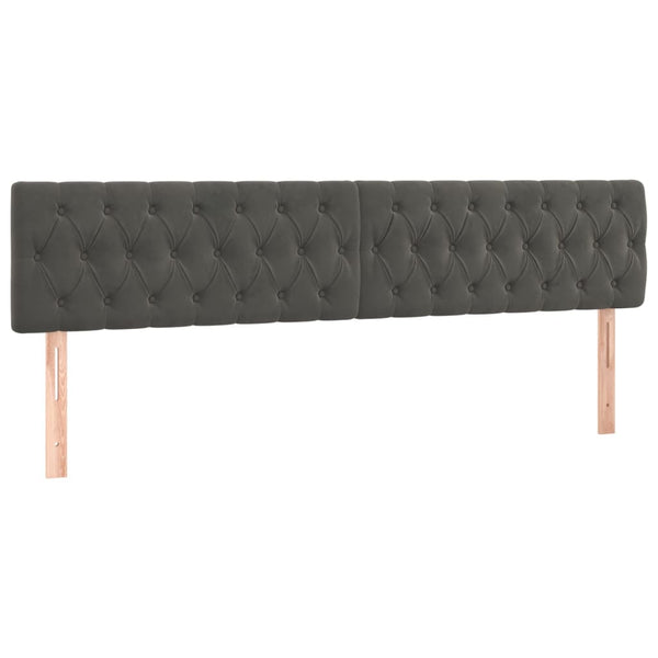 vidaXL LED Headboard Dark Grey 180x7x78/88 cm Velvet