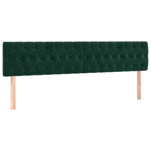 vidaXL LED Headboard Dark Green 180x7x78/88 cm Velvet