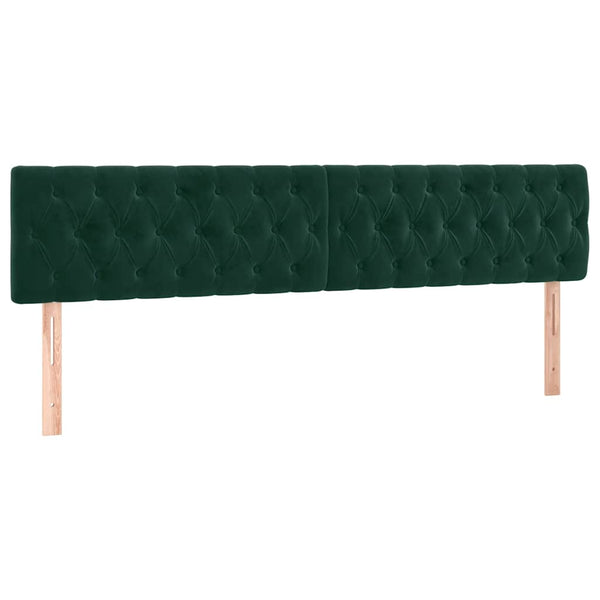 vidaXL LED Headboard Dark Green 180x7x78/88 cm Velvet