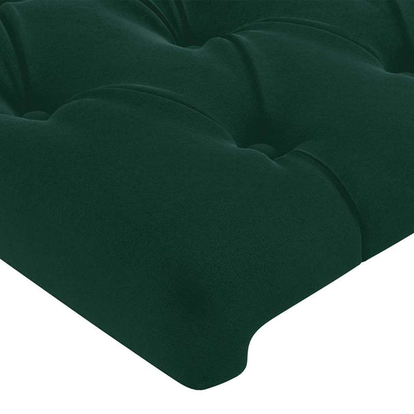 vidaXL LED Headboard Dark Green 180x7x78/88 cm Velvet