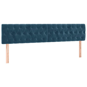 vidaXL LED Headboard Dark Blue 180x7x78/88 cm Velvet