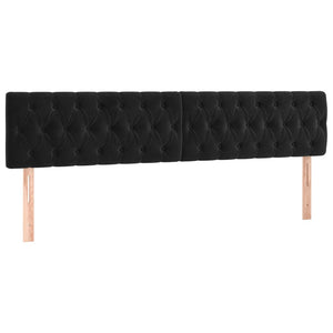 vidaXL LED Headboard Black 200x7x78/88 cm Velvet