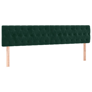 vidaXL LED Headboard Dark Green 200x7x78/88 cm Velvet