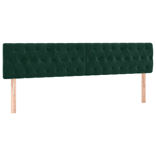 vidaXL LED Headboard Dark Green 200x7x78/88 cm Velvet