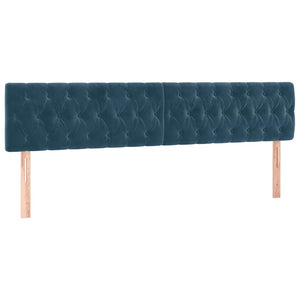 vidaXL LED Headboard Dark Blue 200x7x78/88 cm Velvet
