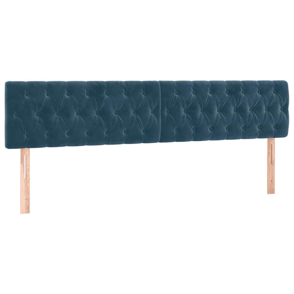 vidaXL LED Headboard Dark Blue 200x7x78/88 cm Velvet