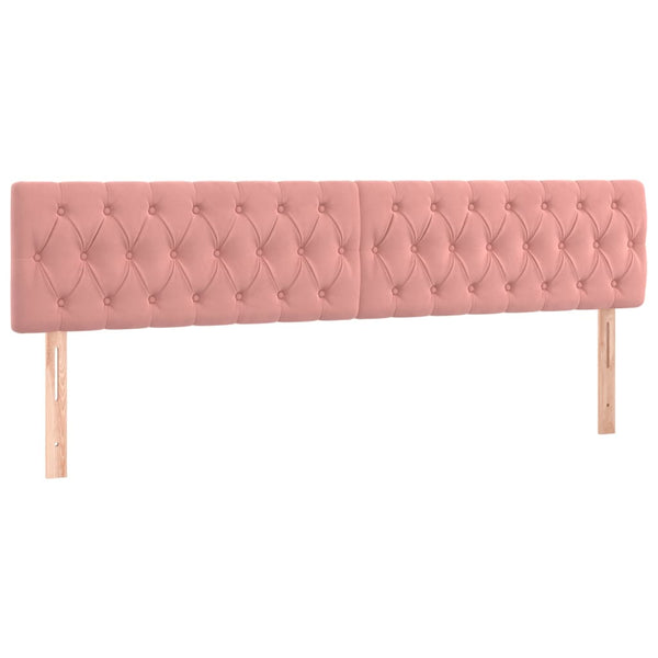 vidaXL LED Headboard Pink 200x7x78/88 cm Velvet