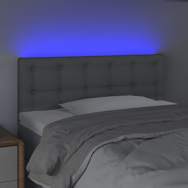 vidaXL LED Headboard Light Gray 80x5x78/88 cm Fabric