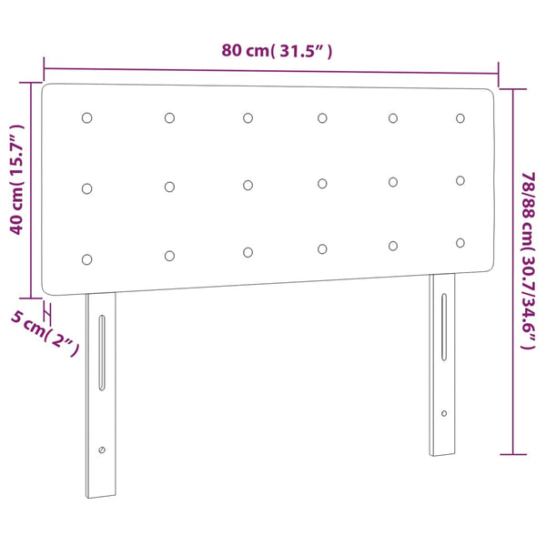 vidaXL LED Headboard Light Gray 80x5x78/88 cm Fabric