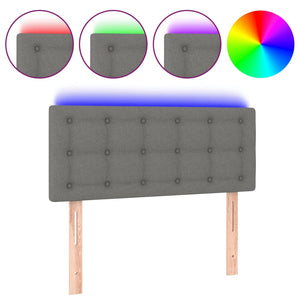 vidaXL LED Headboard Dark Gray 80x5x78/88 cm Fabric