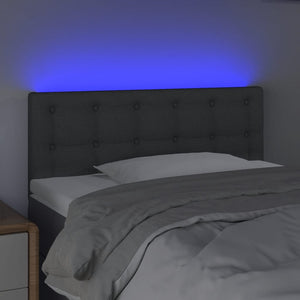 vidaXL LED Headboard Dark Gray 80x5x78/88 cm Fabric