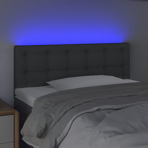 vidaXL LED Headboard Dark Gray 80x5x78/88 cm Fabric
