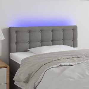 vidaXL LED Headboard Dark Gray 80x5x78/88 cm Fabric