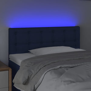 vidaXL LED Headboard Blue 80x5x78/88 cm Fabric