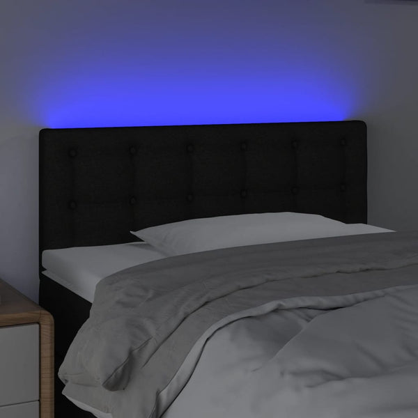 vidaXL LED Headboard Black 90x5x78/88 cm Fabric