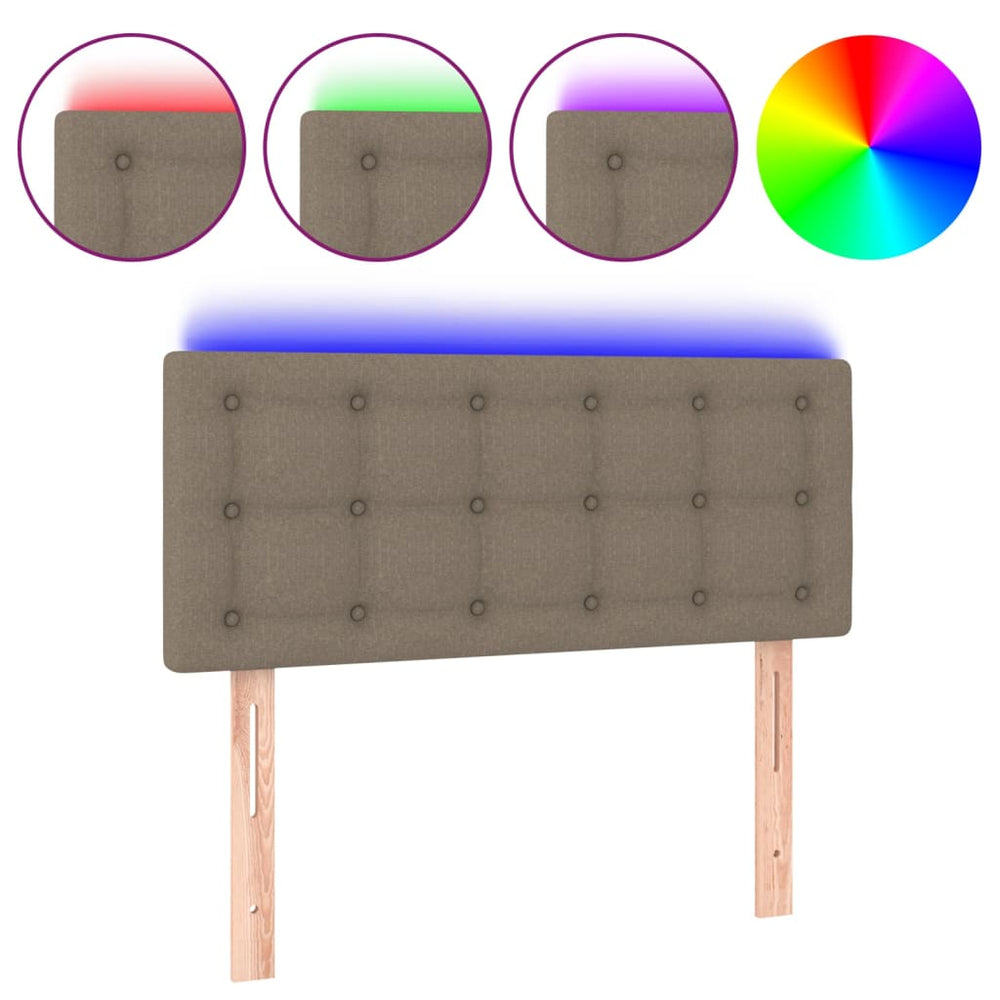 vidaXL LED Headboard Taupe 90x5x78/88 cm Fabric