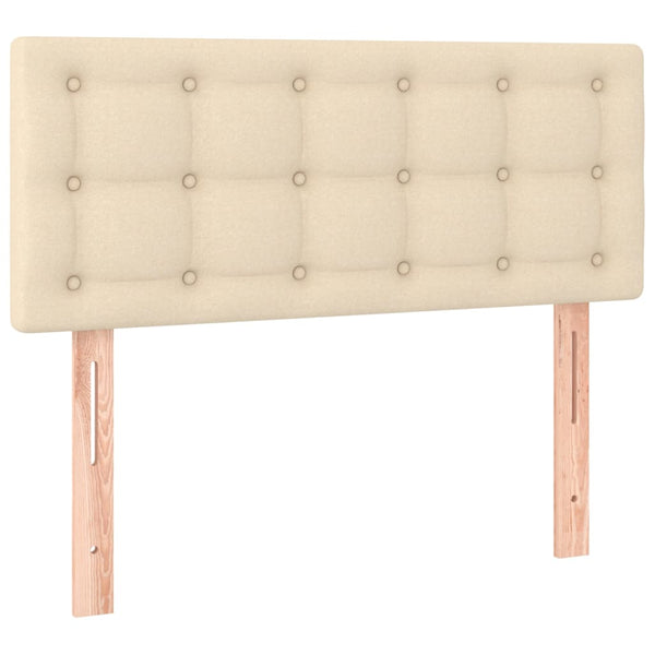 vidaXL LED Headboard Cream 90x5x78/88 cm Fabric