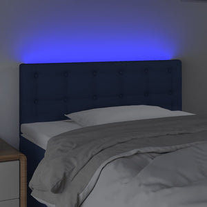 vidaXL LED Headboard Blue 90x5x78/88 cm Fabric