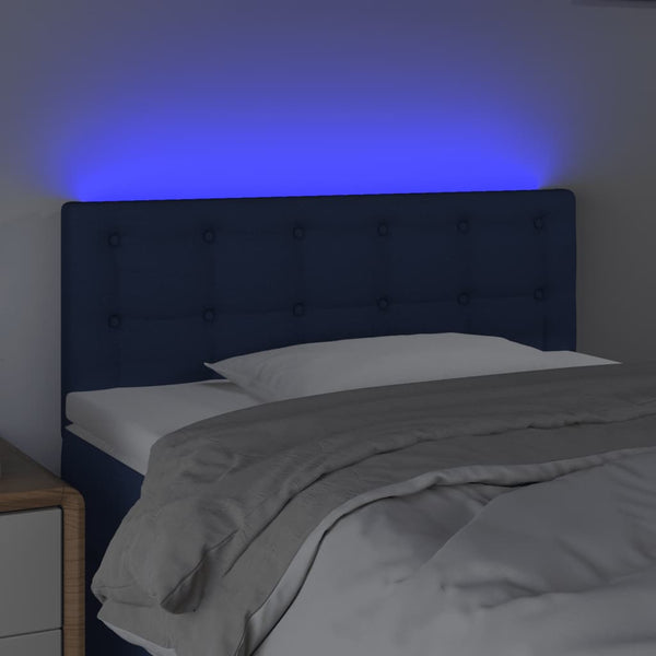 vidaXL LED Headboard Blue 90x5x78/88 cm Fabric