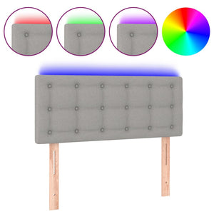 vidaXL LED Headboard Light Grey 100x5x78/88 cm Fabric