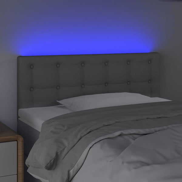 vidaXL LED Headboard Light Grey 100x5x78/88 cm Fabric