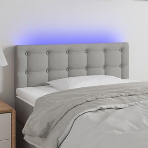 vidaXL LED Headboard Light Grey 100x5x78/88 cm Fabric