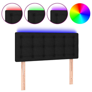 vidaXL LED Headboard Black 100x5x78/88 cm Fabric