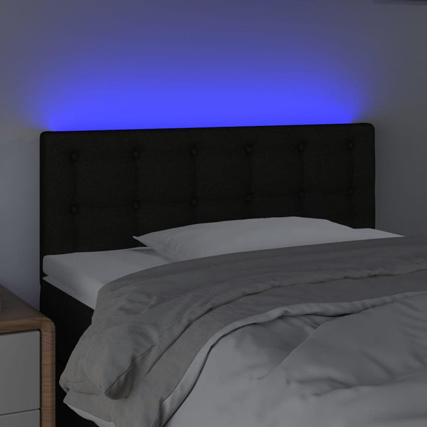 vidaXL LED Headboard Black 100x5x78/88 cm Fabric
