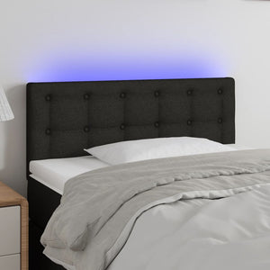 vidaXL LED Headboard Black 100x5x78/88 cm Fabric