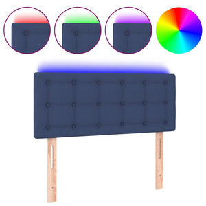vidaXL LED Headboard Blue 100x5x78/88 cm Fabric