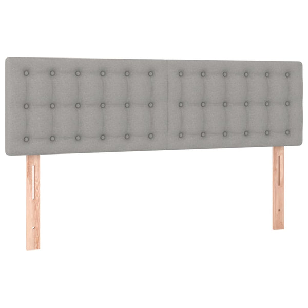 vidaXL LED Headboard Light Grey 144x5x78/88 cm Fabric