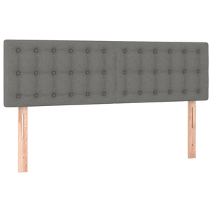 vidaXL LED Headboard Dark Grey 144x5x78/88 cm Fabric