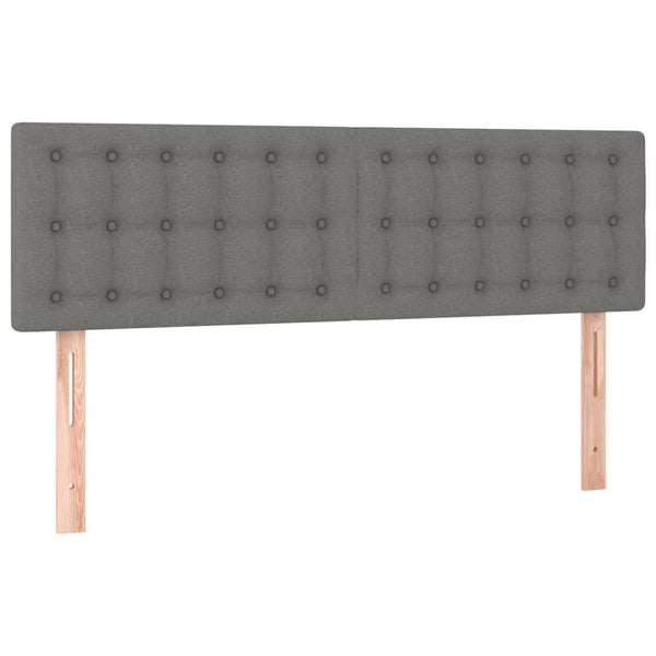 vidaXL LED Headboard Dark Grey 144x5x78/88 cm Fabric