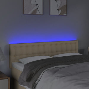 vidaXL LED Headboard Cream 144x5x78/88 cm Fabric