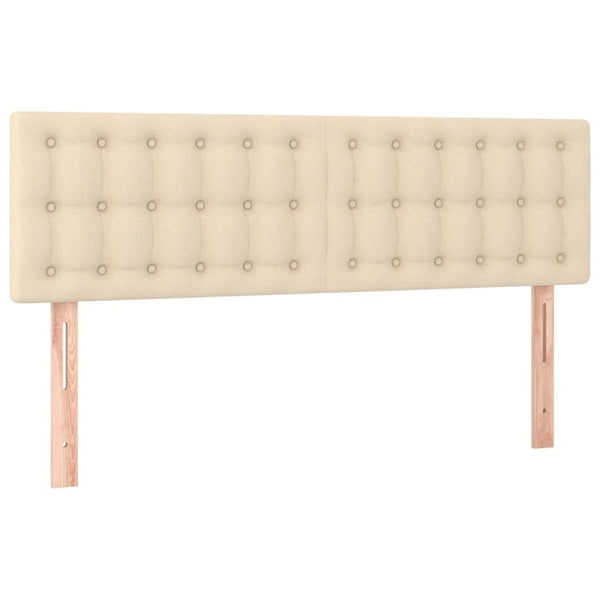 vidaXL LED Headboard Cream 144x5x78/88 cm Fabric