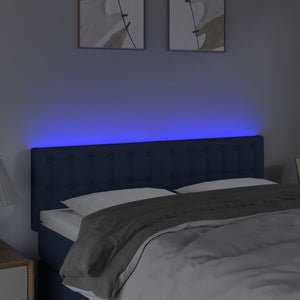 vidaXL LED Headboard Blue 144x5x78/88 cm Fabric