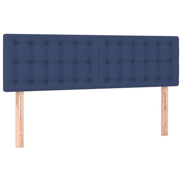 vidaXL LED Headboard Blue 144x5x78/88 cm Fabric