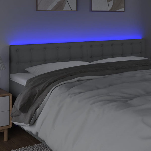 vidaXL LED Headboard Light Gray 160x5x78/88 cm Fabric