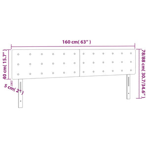 vidaXL LED Headboard Dark Grey 160x5x78/88 cm Fabric