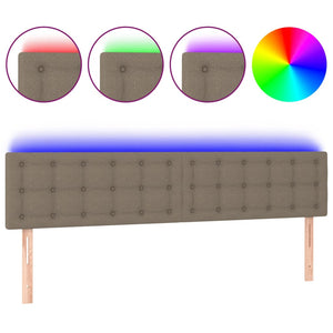 vidaXL LED Headboard Taupe 160x5x78/88 cm Fabric