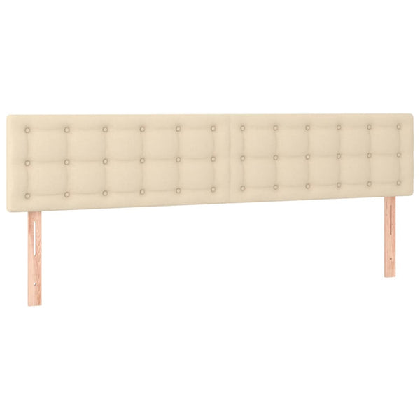 vidaXL LED Headboard Cream 160x5x78/88 cm Fabric
