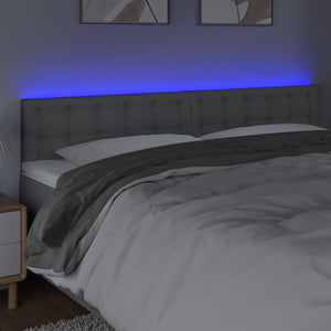 vidaXL LED Headboard Light Grey 180x5x78/88 cm Fabric