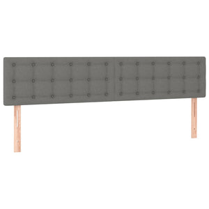 vidaXL LED Headboard Dark Grey 180x5x78/88 cm Fabric