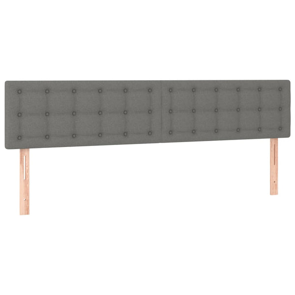 vidaXL LED Headboard Dark Grey 180x5x78/88 cm Fabric