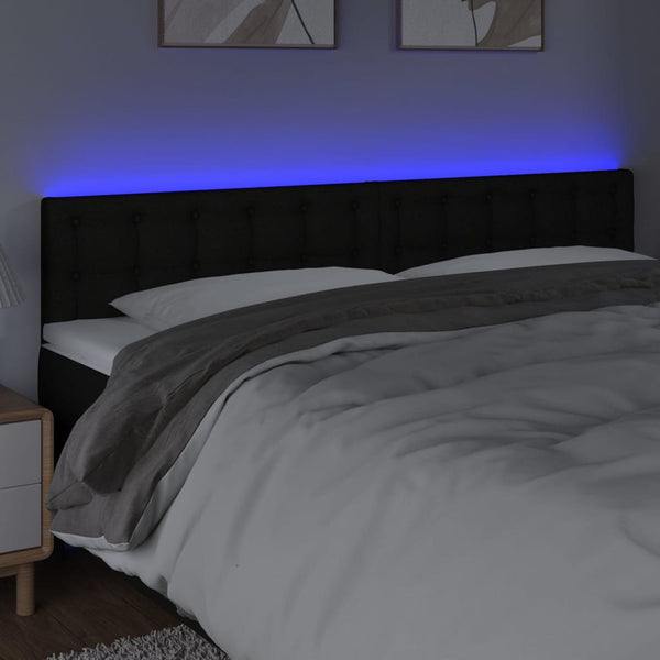 vidaXL LED Headboard Black 180x5x78/88 cm Fabric